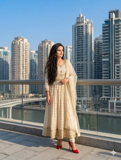 Urban Elegance in Gold and Cream