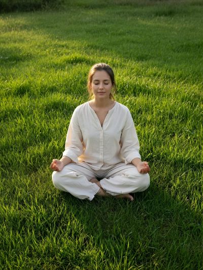 Serene Meditation in Golden Meadow