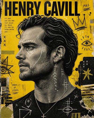 Street-Art Side Profile Poster in Matte Black