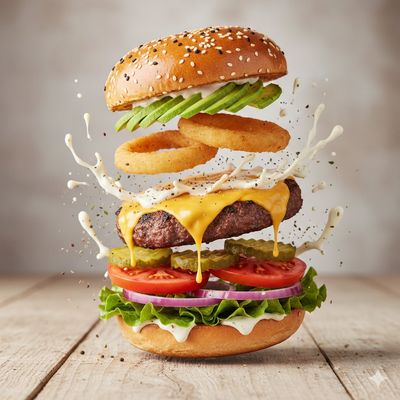 Exploding Gourmet Burger: A Vertical Feast