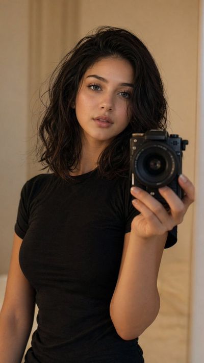Effortless Elegance in a Mirror Selfie