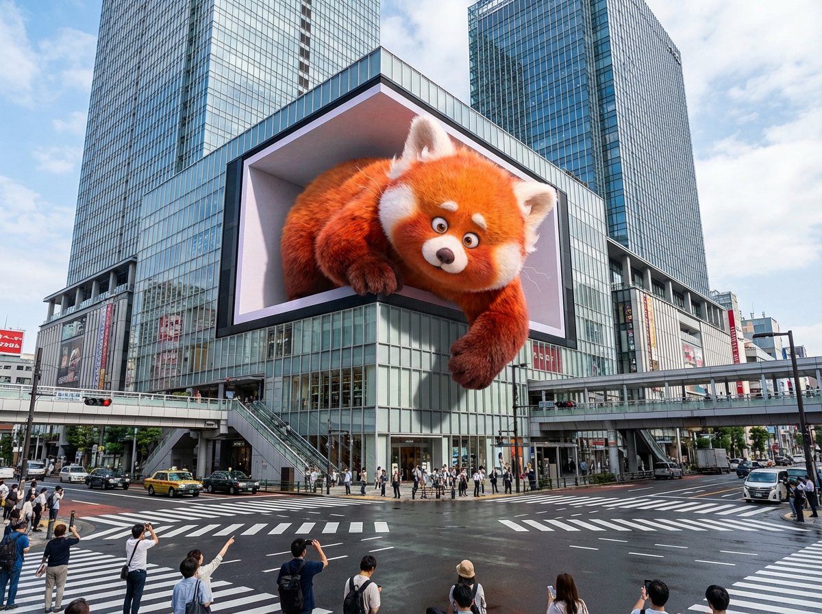 Urban Magic: A Giant Panda's Playful Encounter