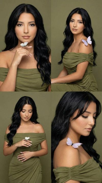 Timeless Elegance: Butterfly Editorial in Olive Tones