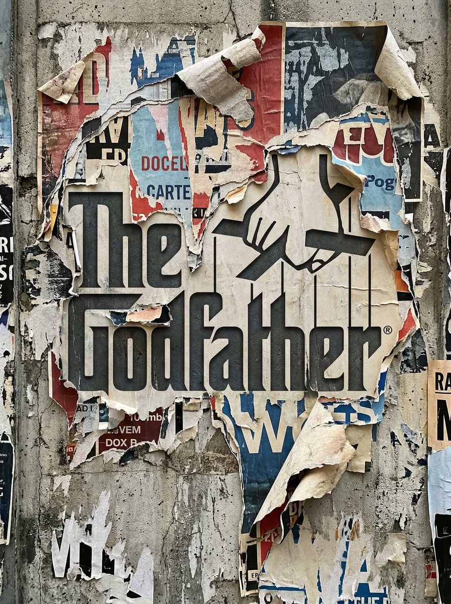 Urban Poster Decay Revealing Gemini Nano Banana Logo
