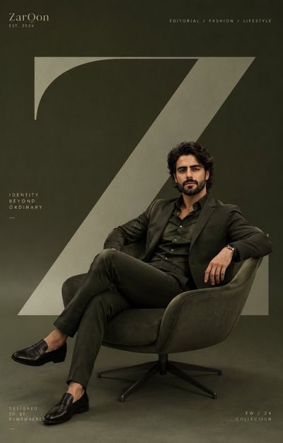 Monochrome Elegance: ZarOon's Bold Editorial Statement