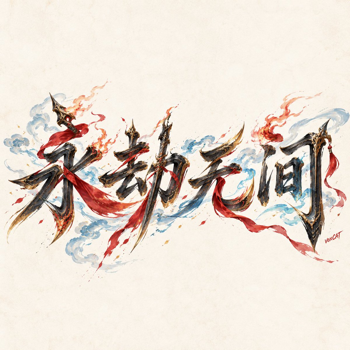 Chinese Character Art Where Each Stroke Embeds Character Elements