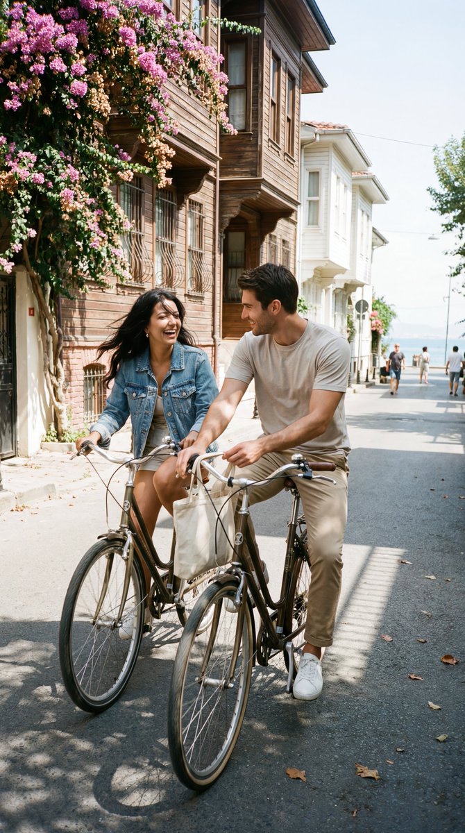 Candid Love on Büyükada: A Serene Bicycle Ride