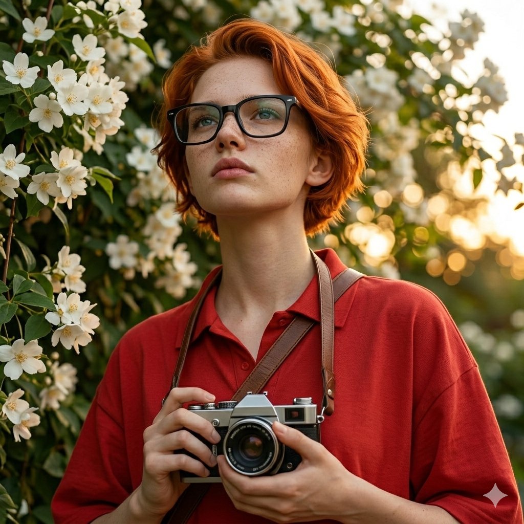 Low-Angle Muse with Vintage Lens