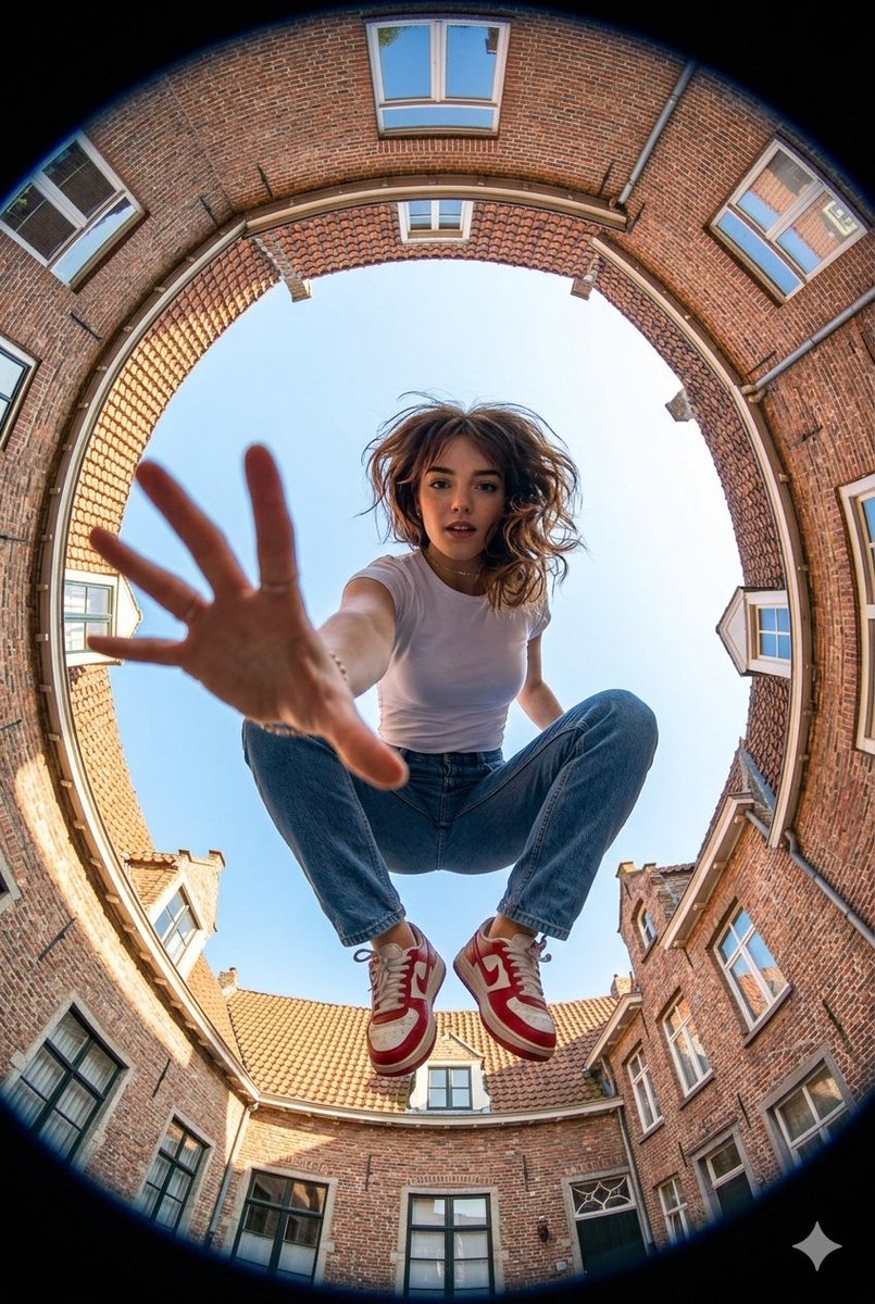 Ground-Level Action Shot in Urban Landscape