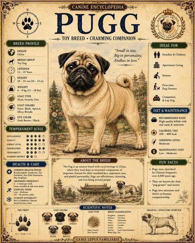 Victorian Dog Breed Poster: A Vintage Natural History Chart