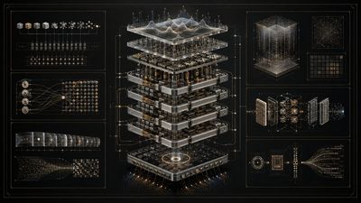 An exploded luxury diagram reveals the inner workings of language models