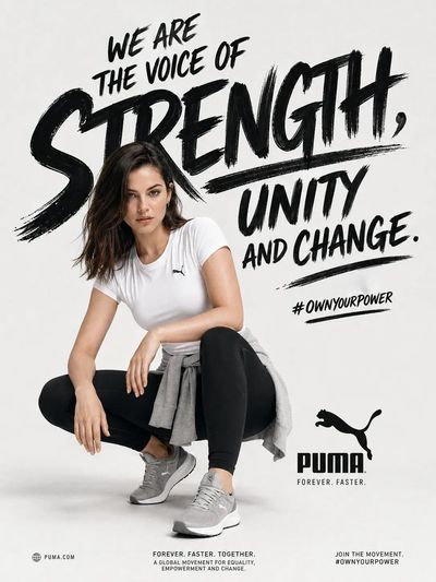 Confident athlete crouches in powerful pose for luxury sportswear ad