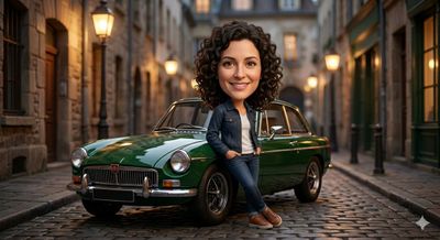 Charming 3D Caricatures in a Vintage European Alley