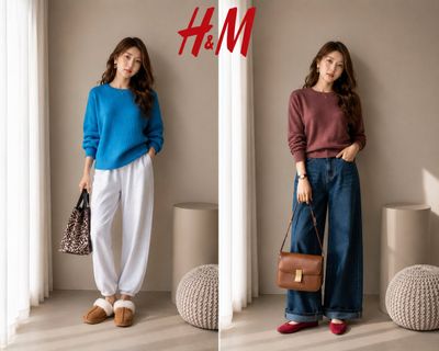 Dual Elegance: H&M's Luxe Fashion Campaign