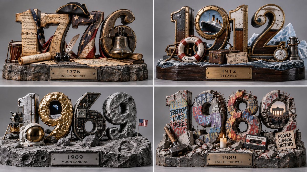 Studio macro captures four monumental years in tactile 3D typography grid