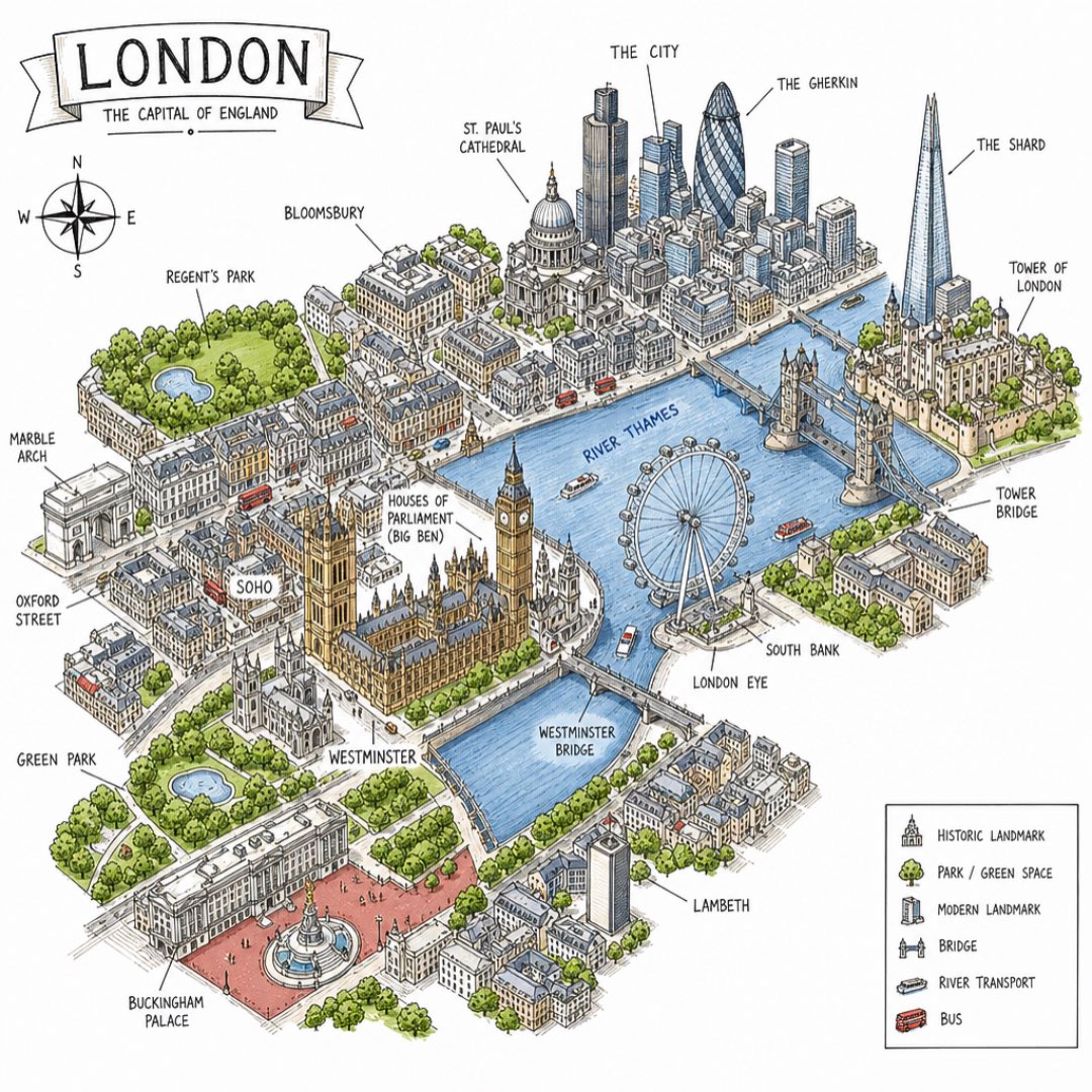 Explore a Hand-Drawn Isometric Map of [CITY] in Editorial Style
