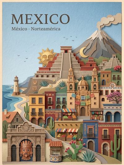 Layered paper-cut folk art celebrates Mexico's vibrant culture and history