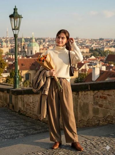 Candid Charm on Prague's Historic Steps