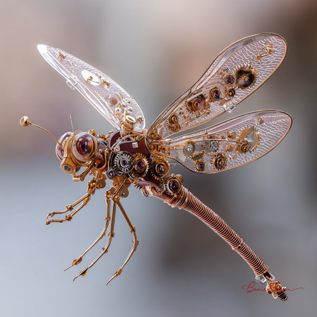 Mechanical Elegance: The Clockwork Dragonfly