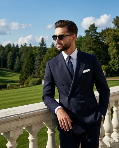 Golden Hour Editorial Portrait at a Grand Estate