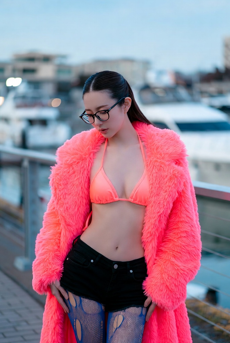 Neon Elegance by the Marina