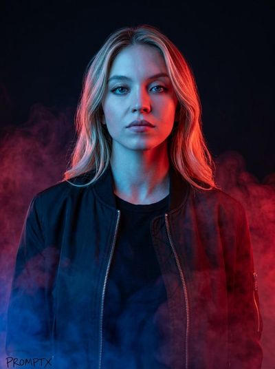 Cinematic Red & Blue Portrait with Smoke