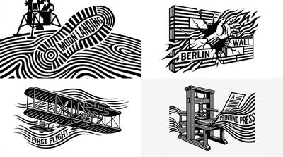 Black and white stripes form iconic silhouettes for history's pivotal days