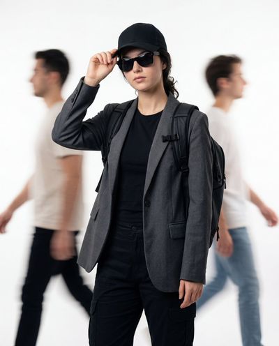 Cinematic Portrait of a Confident Woman in Technical Attire
