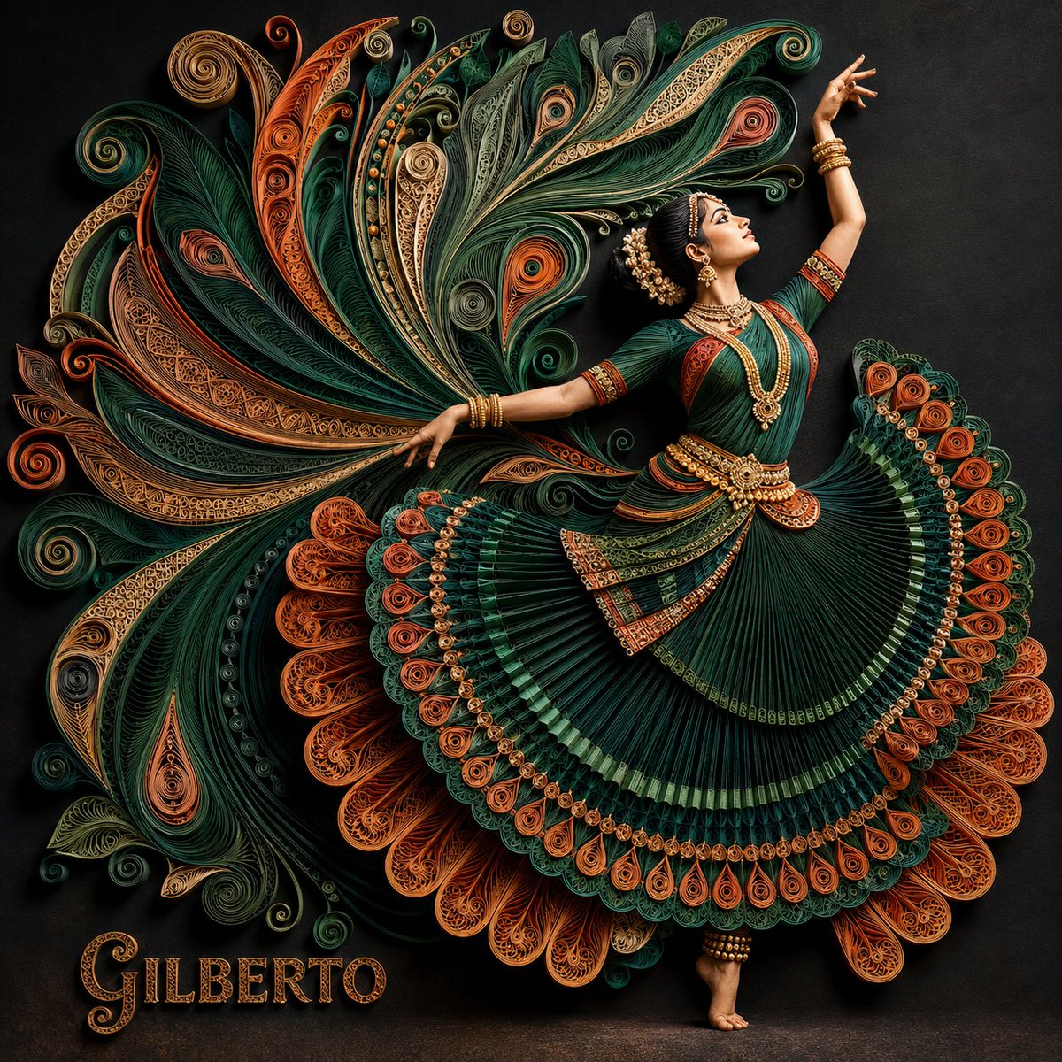 Transformative 3D Paper Sculpture Merging Nature and Character