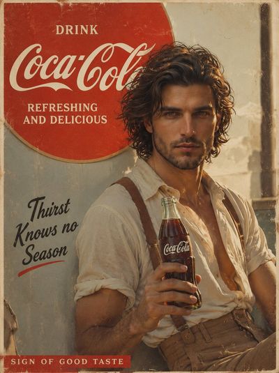 Vintage Coca Cola Ad Redefined with 1940s Americana Charm