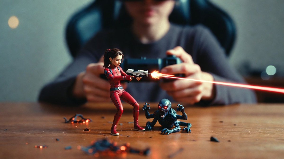 Miniature AR Battle on a Wooden Table