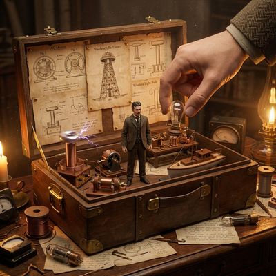 Tesla's Timeless Workshop: A Creative Tribute
