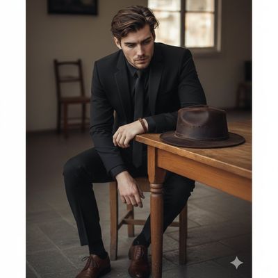 Cinematic Contemplation: A Man in Black
