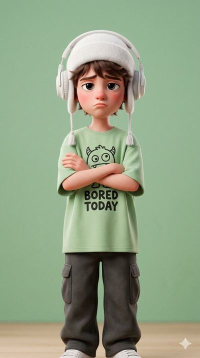3D Pixar-Style Boy with Expressive Sadness and Detailed Textures