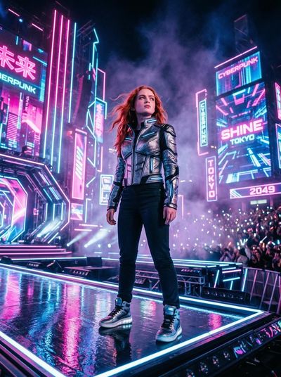 Neon Dreams in a Dystopian Future