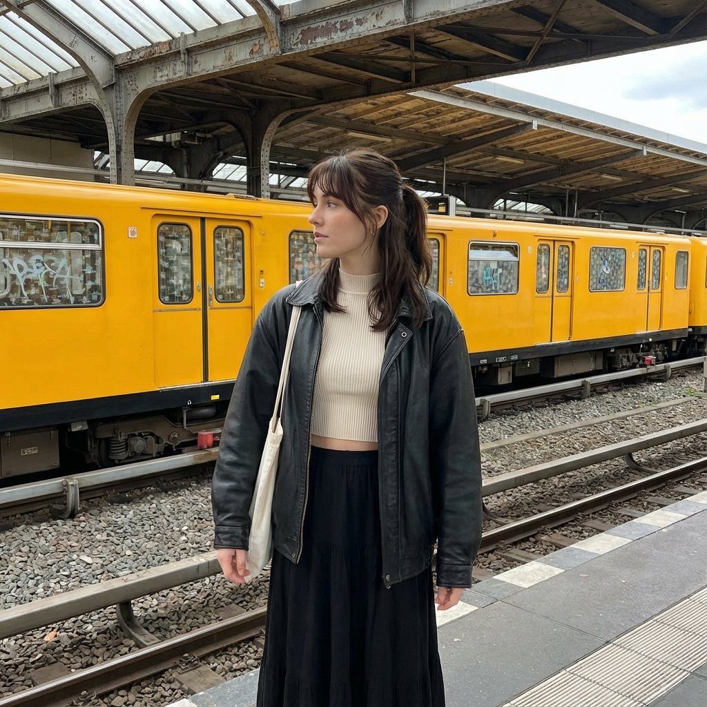 Urban Tranquility: A Moment at the Train Station