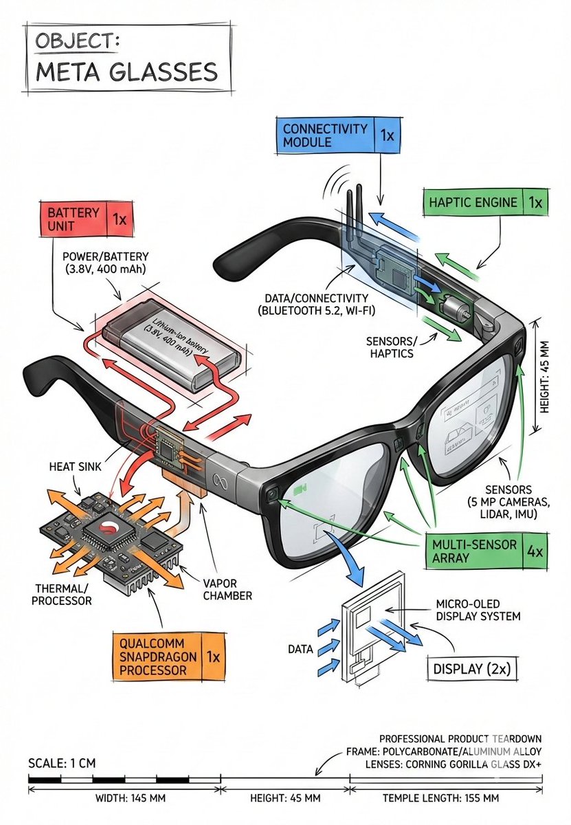 Meta Glasses Dissected: A 3D Teardown