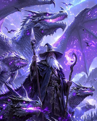 Majestic Wizardry: A Clash of Fantasy