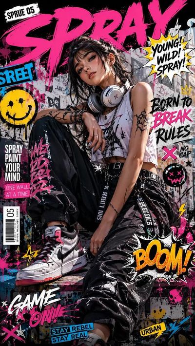 A defiant young man in urban streetwear dominates a graffiti magazine cover.