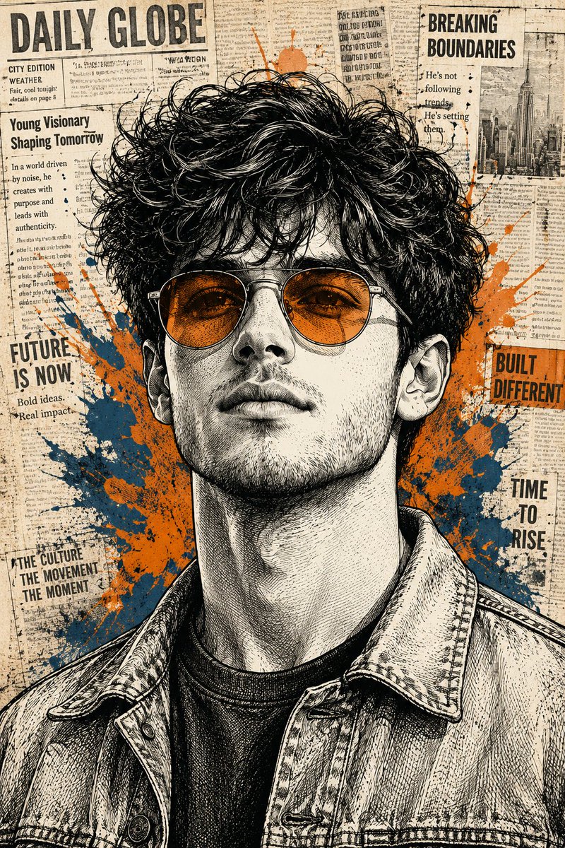 Confident Rebel: A Modern Ink Portrait