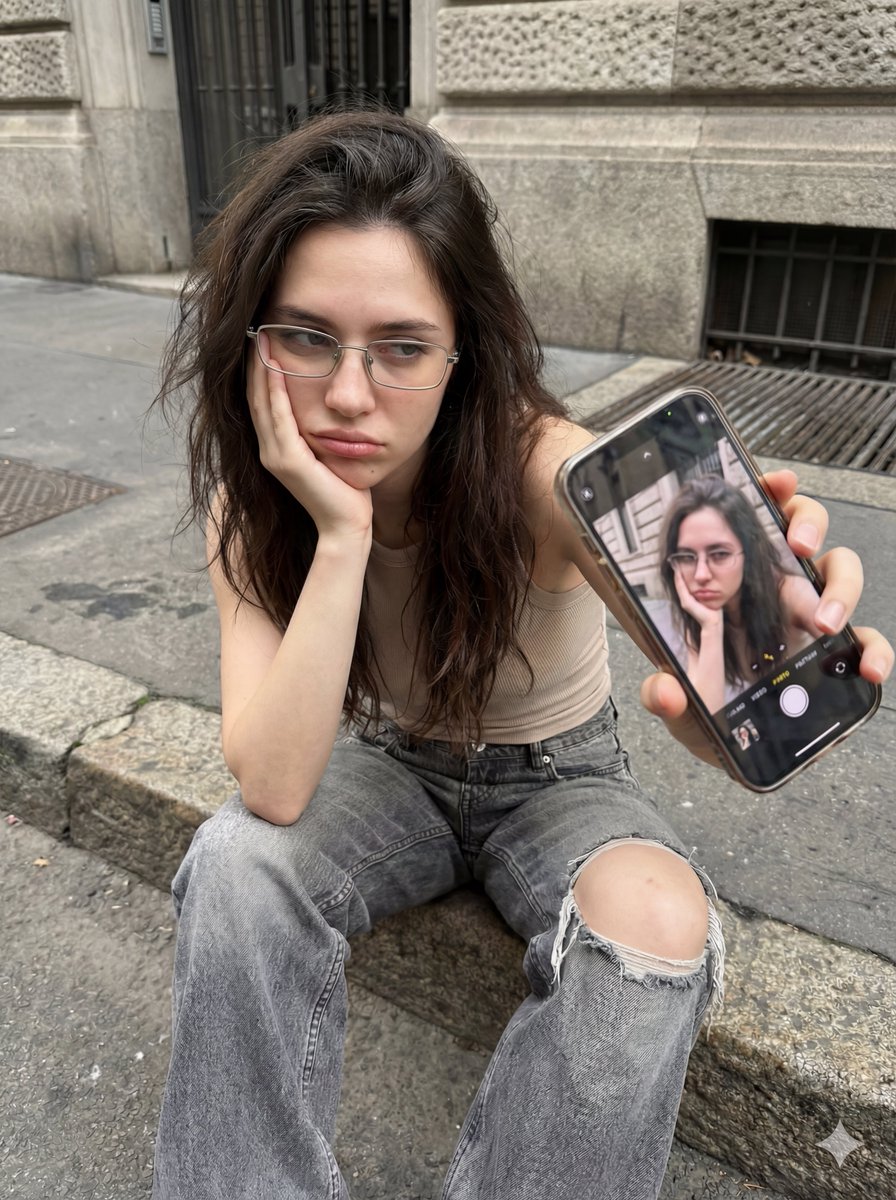 Casual Urban Muse: A Snapshot of Modern Indifference