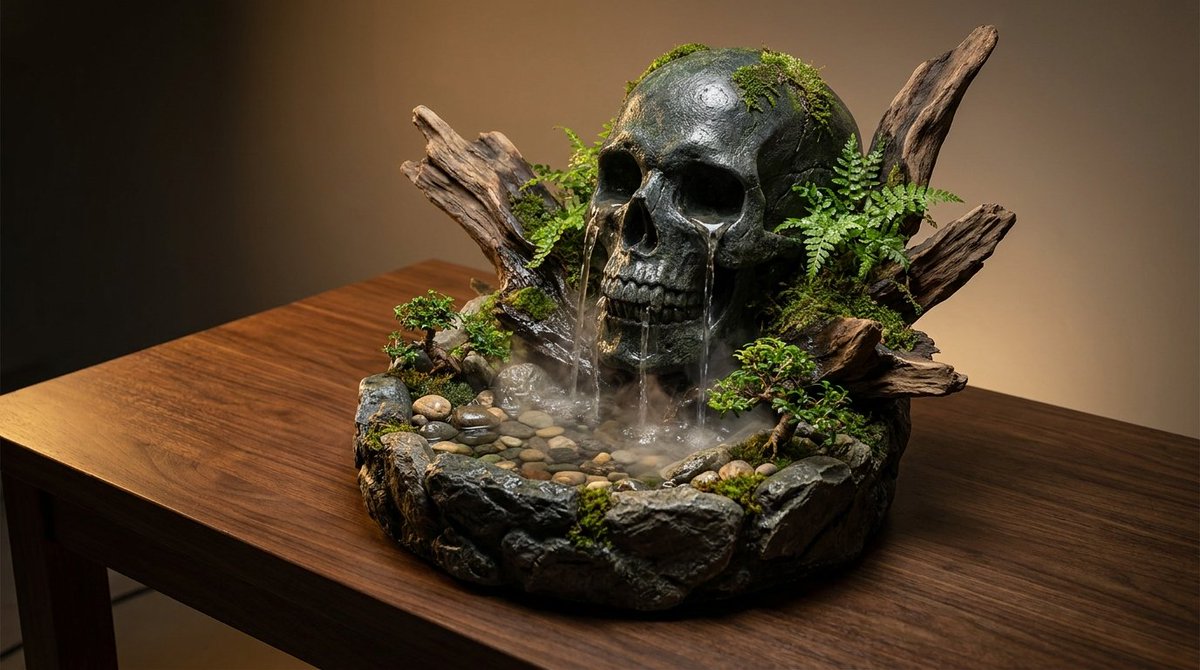 Nature's Artistry: A Stunning Waterfall Sculpture