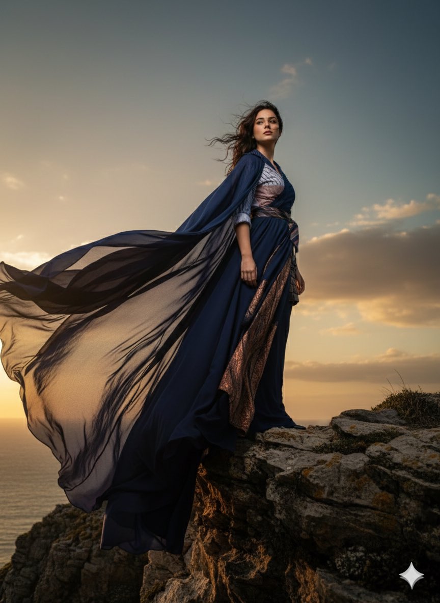 Skyward Elegance: A Cinematic Fashion Statement