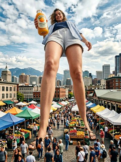 When Giant Meets Juice: Ana de Armas in a Towering Market Scene