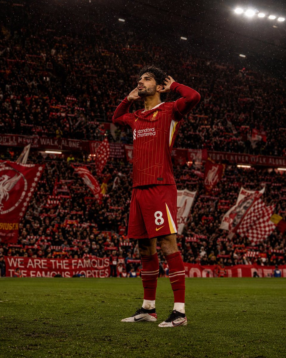 Liverpool footballer taunts Kop end with hands cupped behind ears