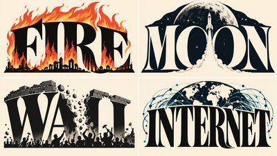 Bold typographic silhouette fuses history into four defining days