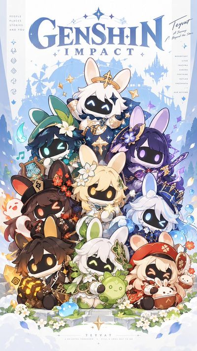 A vibrant fan-art poster bursts with recognizable characters in dynamic poses