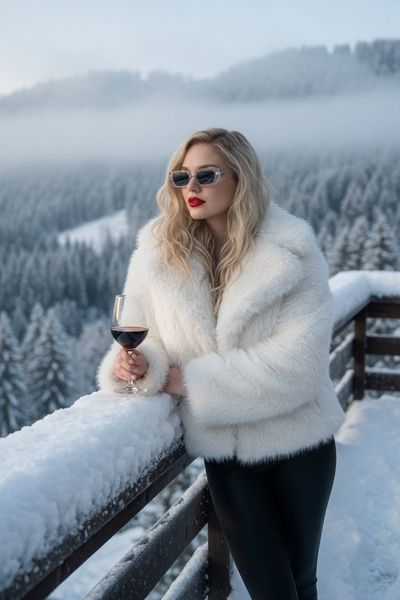 Capture a Luxurious après-Ski Model in a Snowy Setting
