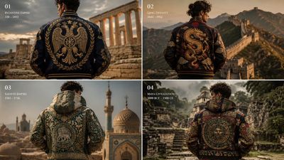 Fallen empire's ancient symbol woven into a modern hoodie