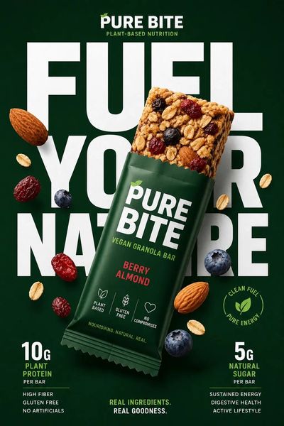 Elevate Your Snack Game: Premium Protein Bar Poster
